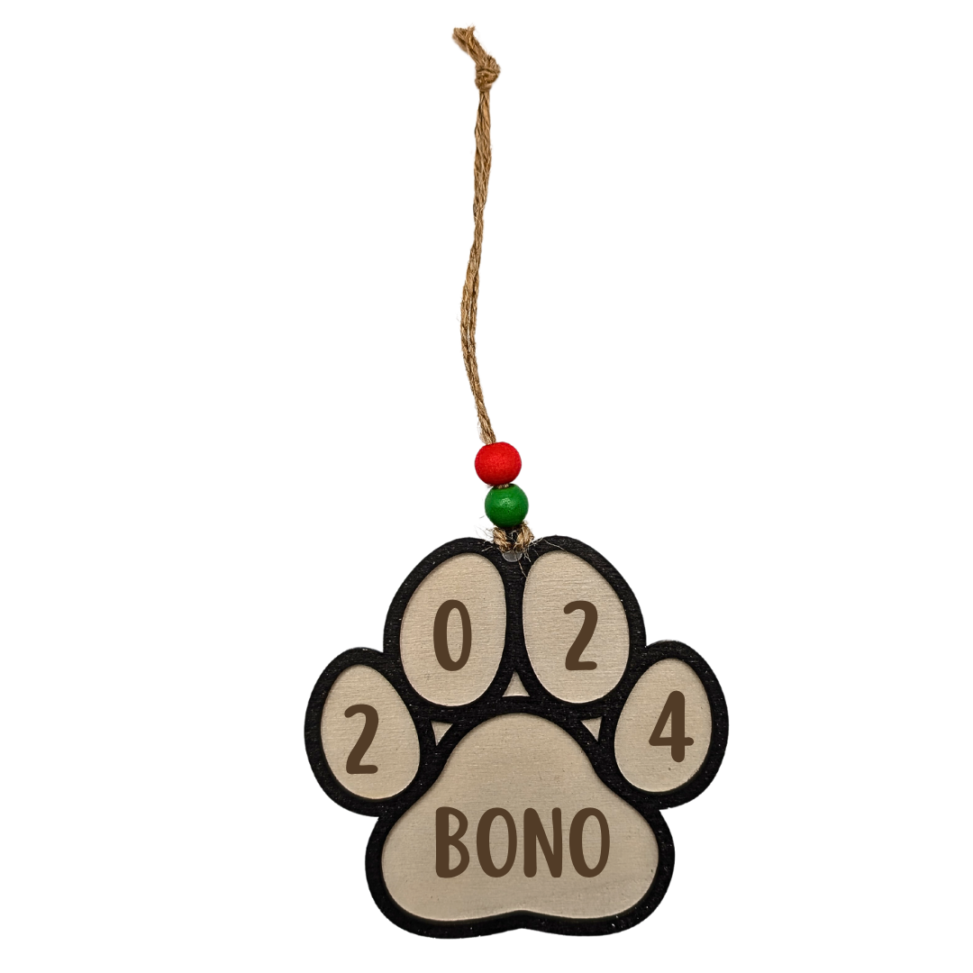 Doggy Paw Christmas Ornament