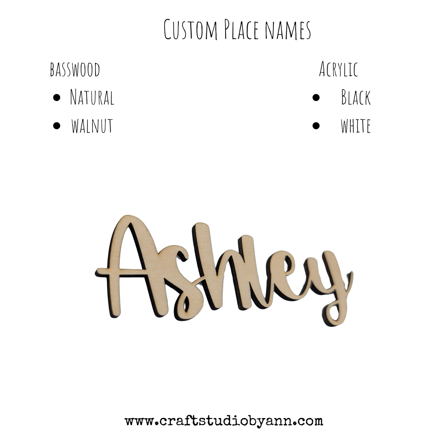 Personalized Wooden Place Card